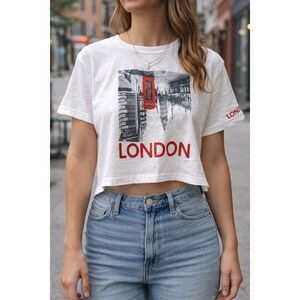 Organic Collective London Graphic Crop Tee White Size Small Organic Generation